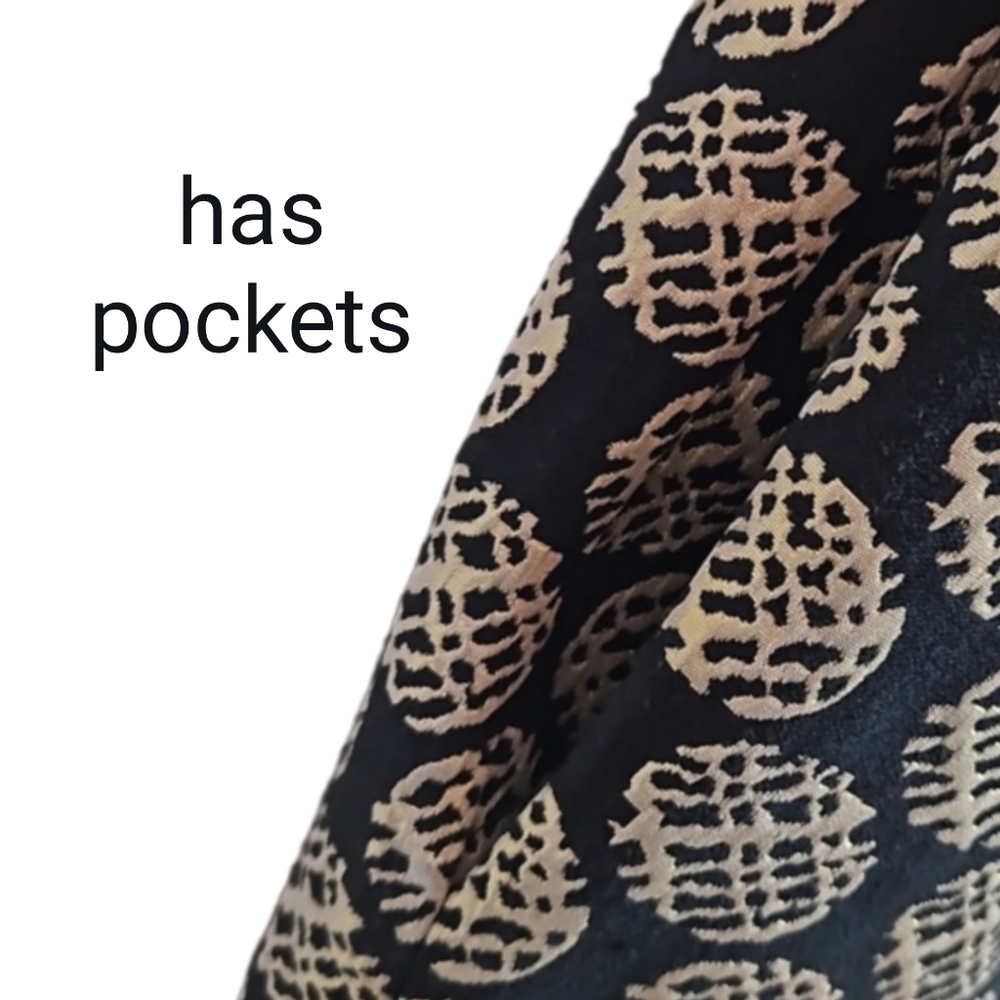 Gold Textured Glam Party Holiday Dress in Black, Size Women's 8 - Picture 3 of 7